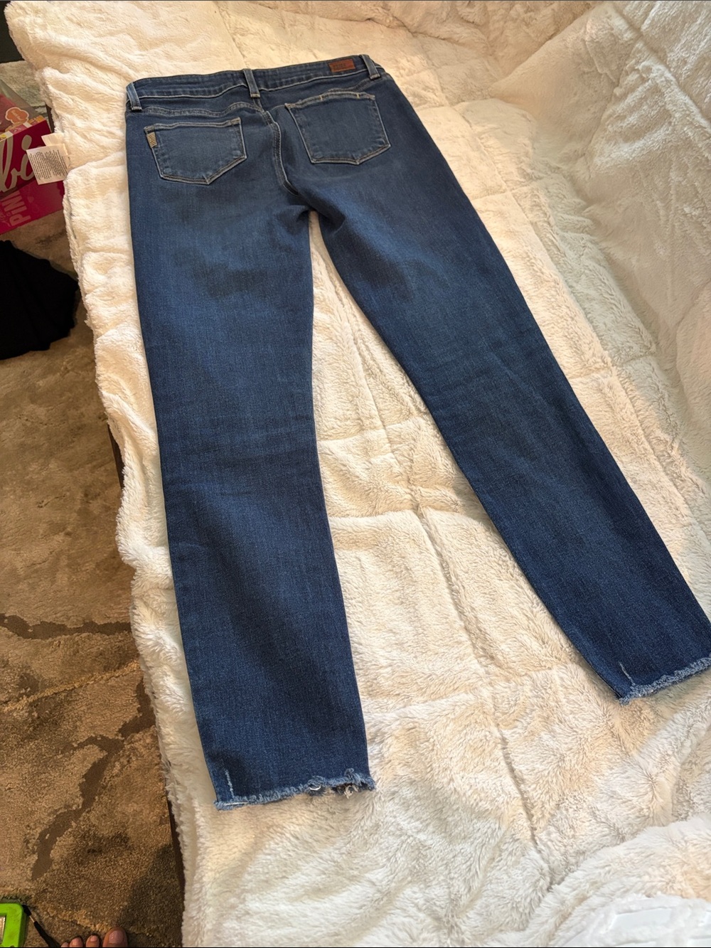 PAIGE Dark Blue High-Rise Stretch Jeans - Picture 7 of 8
